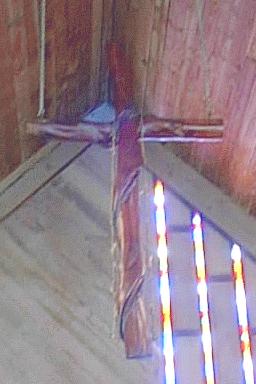 St. Matthew's cross (wood and vine,
      not a carving) 